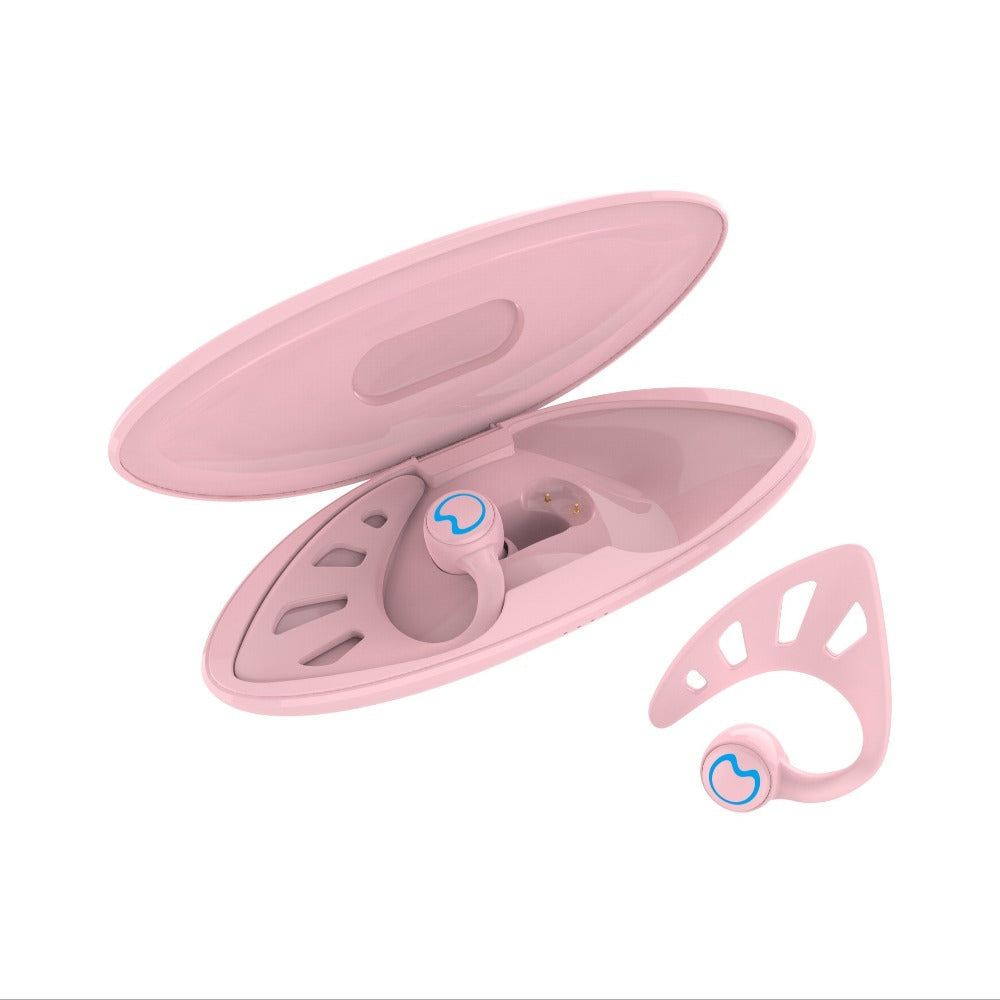 Wing-Style Ear-Hook TWS Wireless Earbuds with Oval Charging Case in Black, Green or White Options