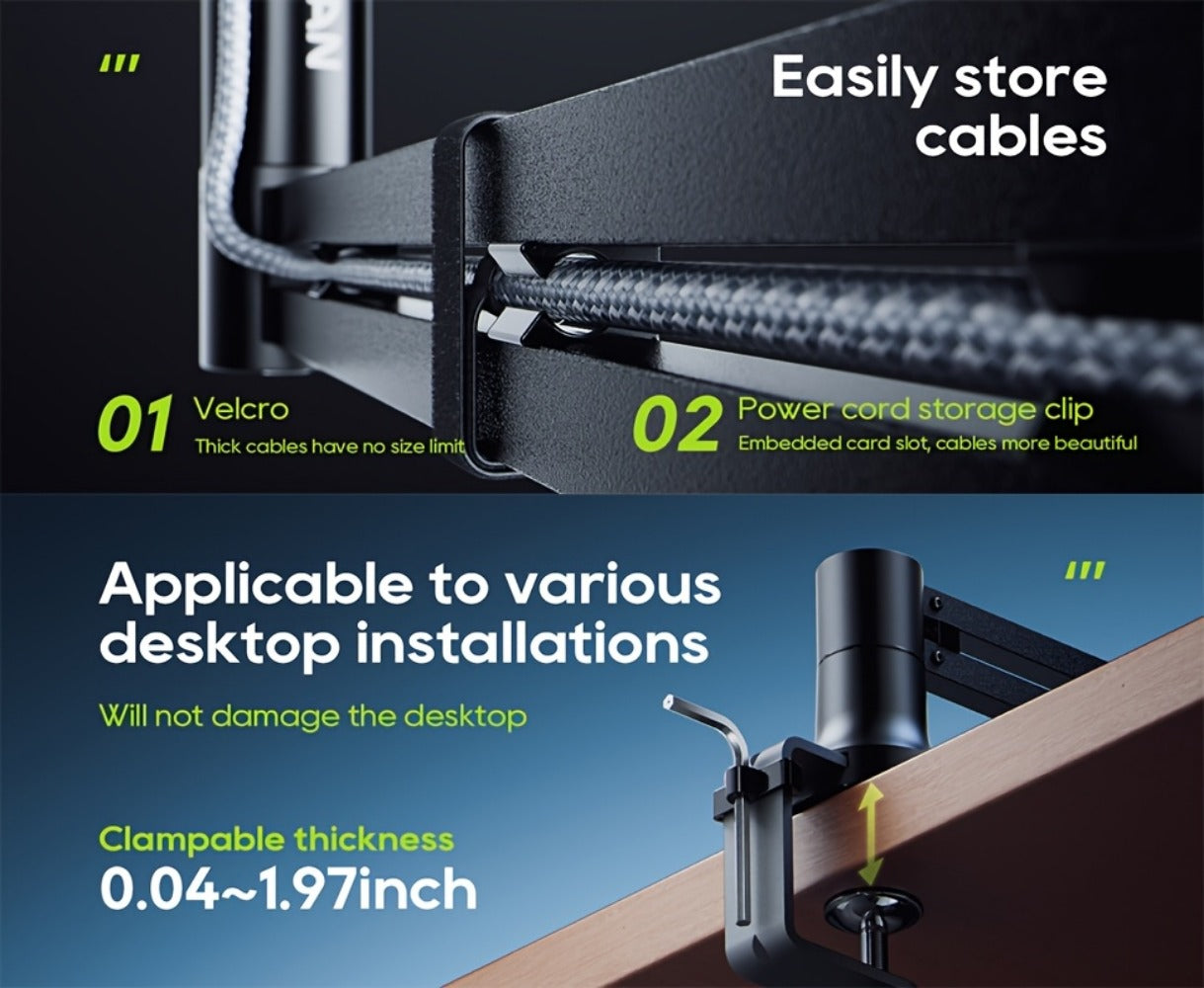 360-Degree Microphone Boom Arm with Foldable Desk Mount and Screw Adapter detail image - detail view 12