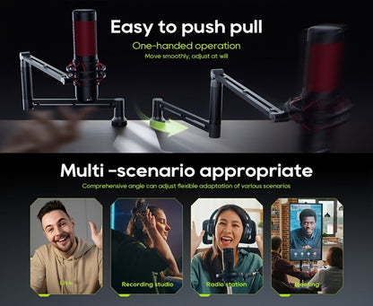360-Degree Microphone Boom Arm with Foldable Desk Mount and Screw Adapter detail image - detail view 14
