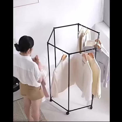 360° Rotating Freestanding Clothing Rack with Rolling Wheels and 360° Swivel for Bedroom detail image - detail view 11