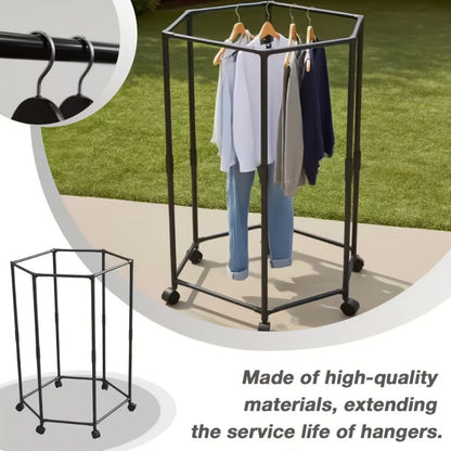360° Rotating Freestanding Clothing Rack with Rolling Wheels and 360° Swivel for Bedroom detail image - detail view 8