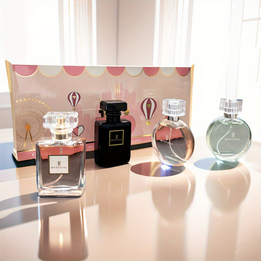 Perfume Gift Set for Women 4 Pieces - Mini Travel Fragrance Set Long Lasting, Unisex Cologne Spray Portable Gift Box for Mother's Day Valentine's Day Birthday 20ml 30ml