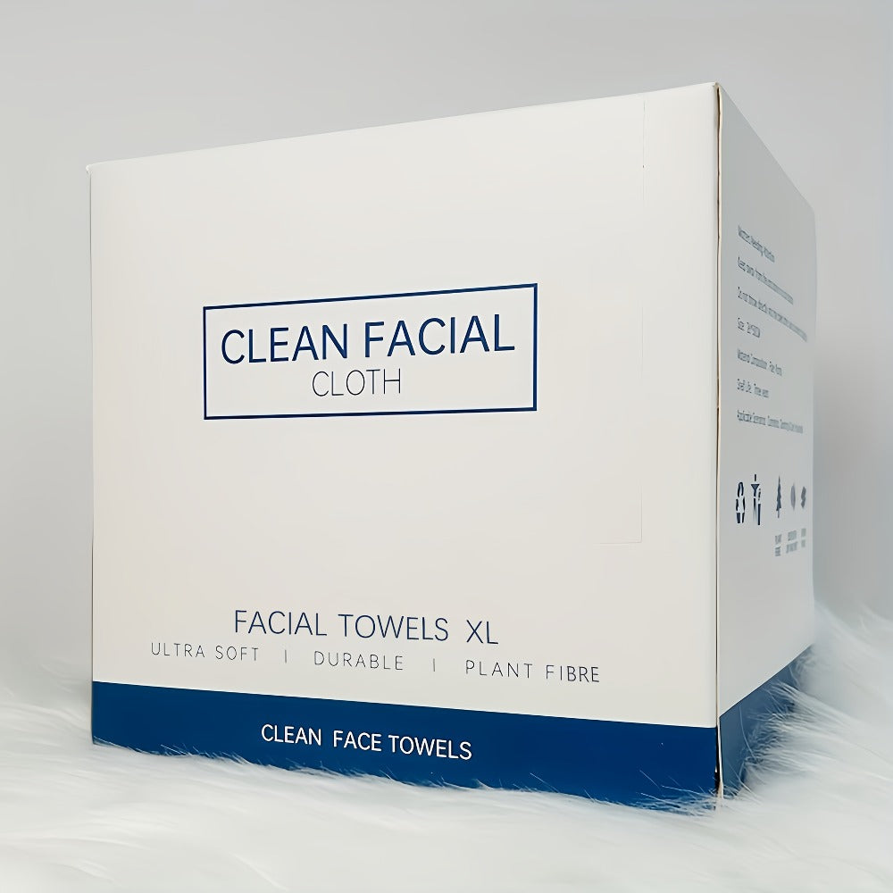 Dry Disposable Facial Towels in 50- or 150-Piece Boxes for Face Cleansing, Makeup Removal and Travel