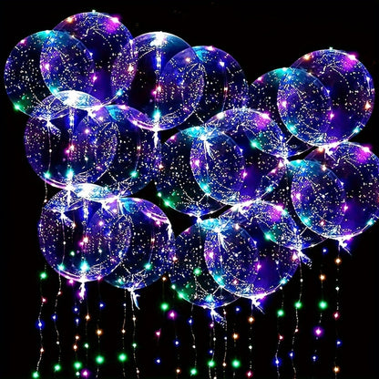 LED Light Up Bobo Balloons with LED String Lights 20pcs Party Decoration Kit – Birthday Wedding Christmas Easter Graduation Decor