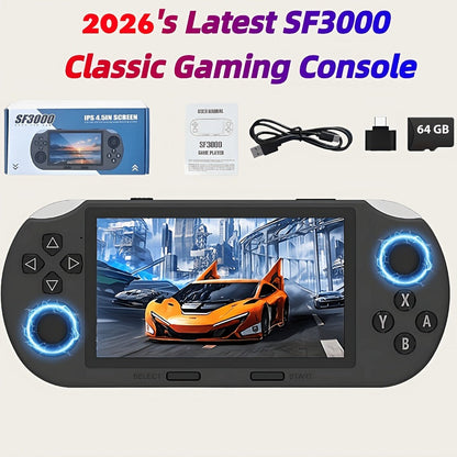 Handheld Game Console with Open-Source Linux System, IPS HD Screen, Dual Analog Joysticks & USB-C Charging – Retro Portable Gaming Handheld for Kids & Adults, Plug and Play Emulator Game Player