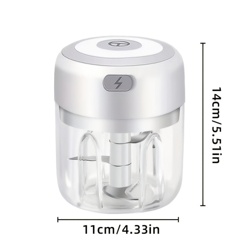 Electric Garlic Chopper & Mini Food Processor – Rechargeable USB Portable Garlic Mincer with 2-Cup Container | Multi-Function Meat Grinder Vegetable Chopper Kitchen Gadget for Garlic Onion Ginger