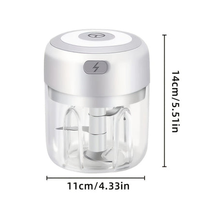 Electric Garlic Chopper & Mini Food Processor – Rechargeable USB Portable Garlic Mincer with 2-Cup Container | Multi-Function Meat Grinder Vegetable Chopper Kitchen Gadget for Garlic Onion Ginger