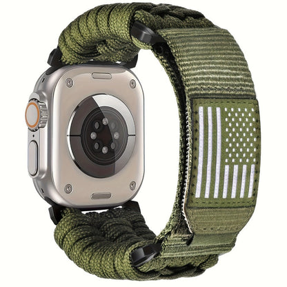 Watch Band with Woven Nylon Loop, Adjustable Metal Buckle and Three Wrist Ranges for Apple Watch Sizes