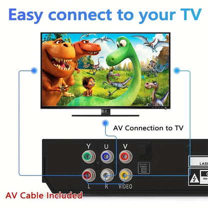 1080P Full Region DVD Player for Elderly, HD AV Output USB Direct Read Smart Error Correction, Easy Home DVD Player with Remote Control, Supports DVD CD VCD SVCD & USB Flash Drive
