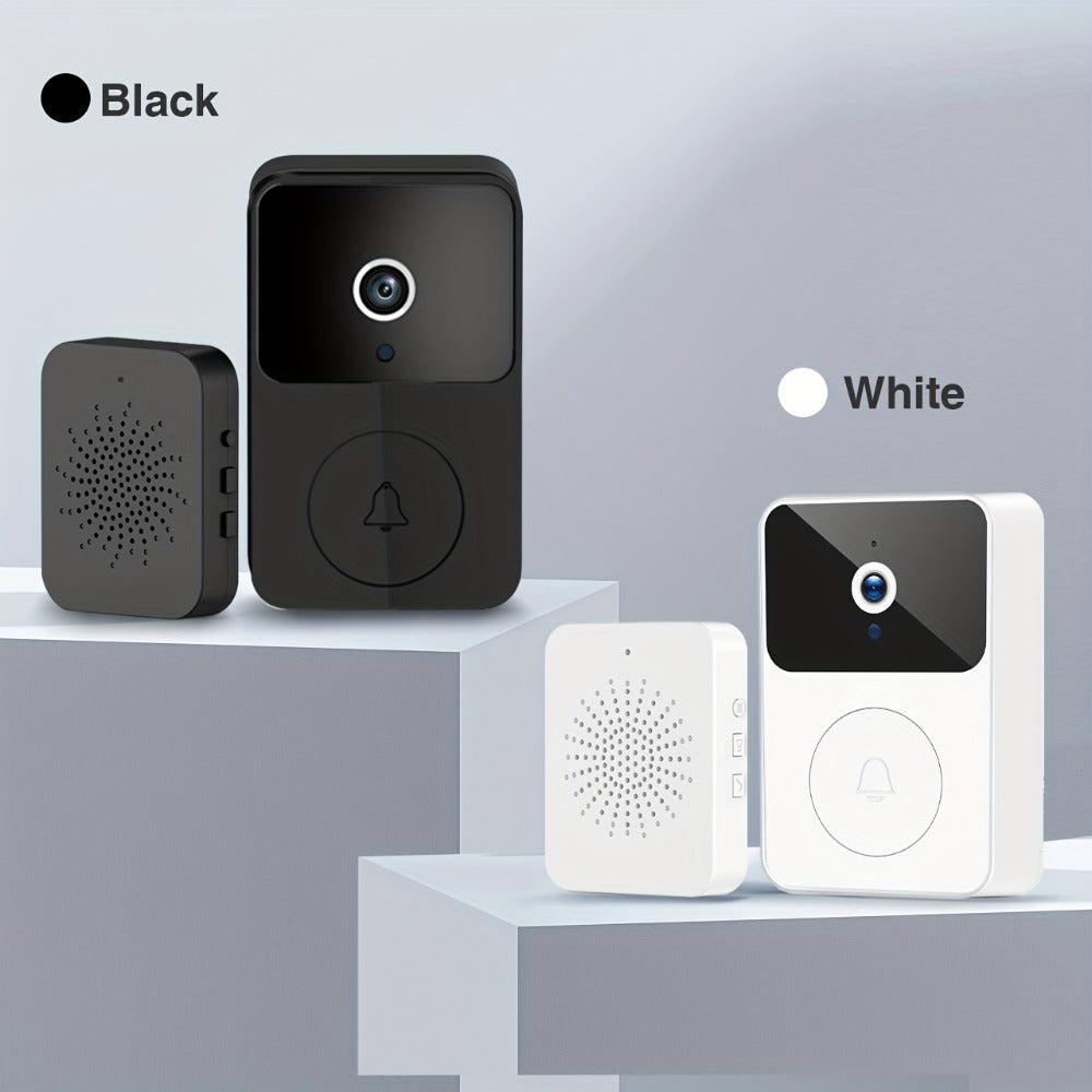 Voice Change Doorbell Camera Wireless HD 960P – Night Vision, Two-Way Audio, Motion Alert Push Notification, 2.4GHz WiFi, Rechargeable Battery, Remote Mobile View, Single or 2-Pack, Black White