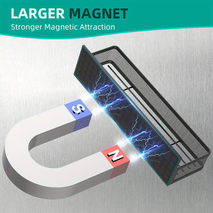 Magnetic Floating Shelf for Refrigerator 4-Piece Set with Hooks Strong Magnet Kitchen Organizer Fridge Side Storage for Spices Bottles Dorm