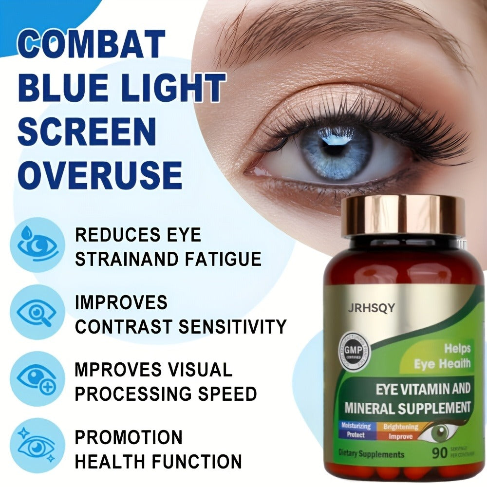 Lutein & Zeaxanthin Eye Vitamins Supplement with Zinc, Vitamin C & E – Advanced Vision & Macular Health, Blue Light Protection & Antioxidant Eye Formula | 90 Capsules 3-Bottle Bundle