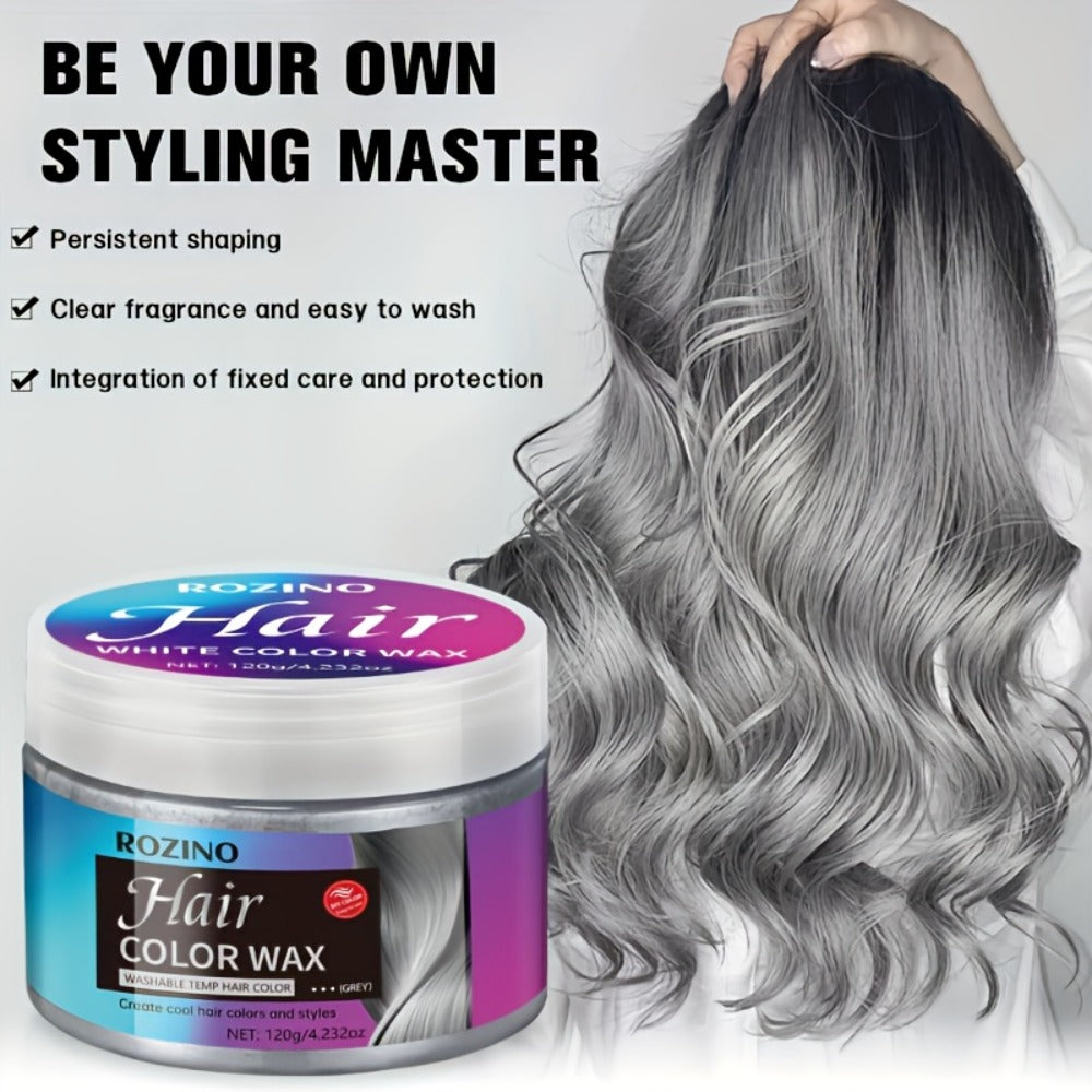 120 g Gray Temporary Hair Color Wax with Styling Hold and Fruity Oceanic Scent for Daily Use