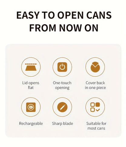 Cliton One-Touch Electric Can Opener with USB-C Rechargeable Power and Four Color Selections