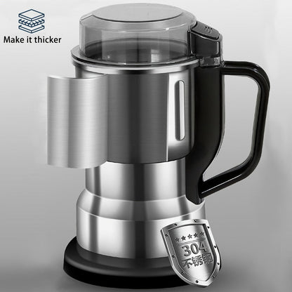 300W-Labeled Electric Coffee Grinder with Eight-Blade Assembly, 400ml Stainless Cup and Silver Finish