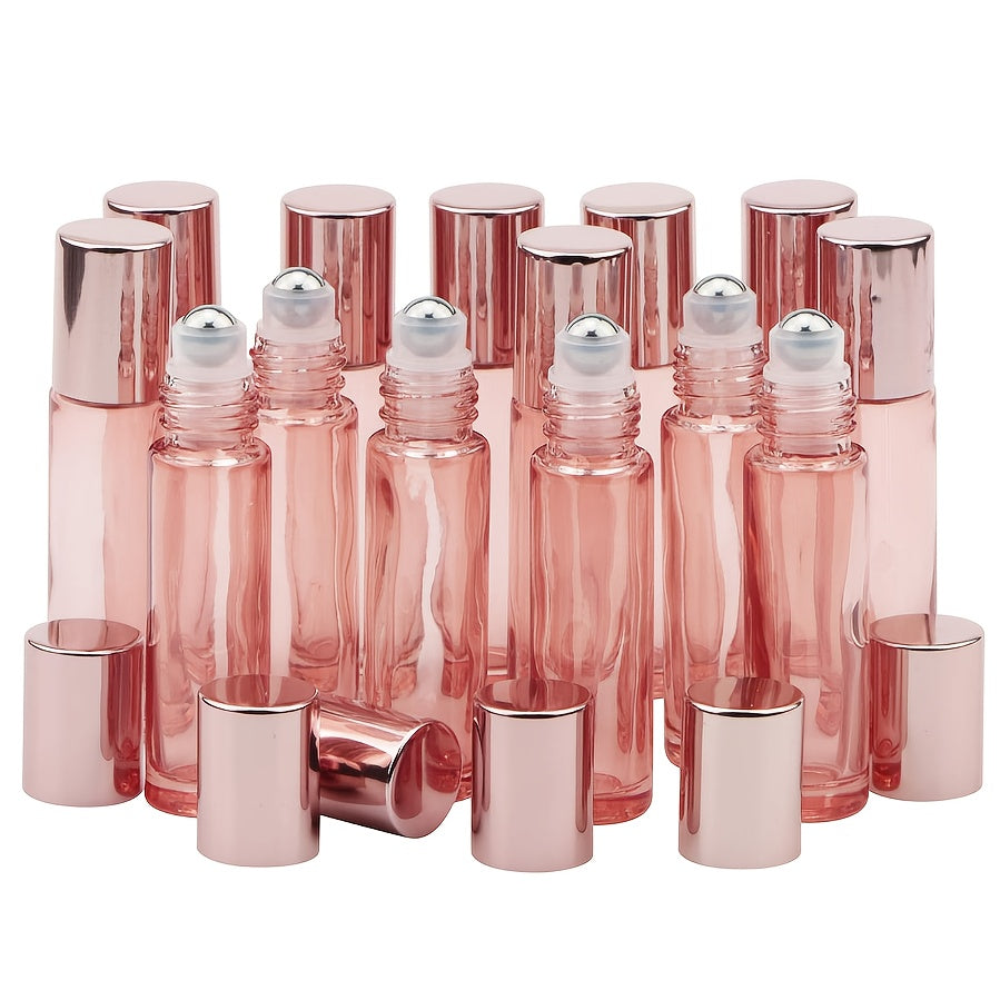 Essential Oil Roller Bottles 14 Pack 10ml – Refillable Glass Roll-On Perfume Containers with Stainless Steel Roller Balls, Opener & Funnel, Leak-Proof Travel Bottles for DIY Oils, Aromatherapy & Fragrance