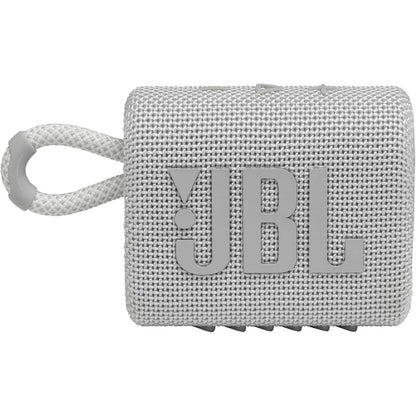 JBL Go 3 IP67 Waterproof Portable Bluetooth Speaker, Big Audio & Punchy Bass, 5-Hour Playtime, USB-C Fast Charge, Rugged Fabric Design with Carry Loop for Outdoor Travel Beach Shower