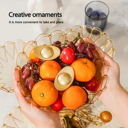 Five-Tier Rotating Fruit Plate Set with Round Multi-Layer Bowls for Snacks, Candy or Dessert Display