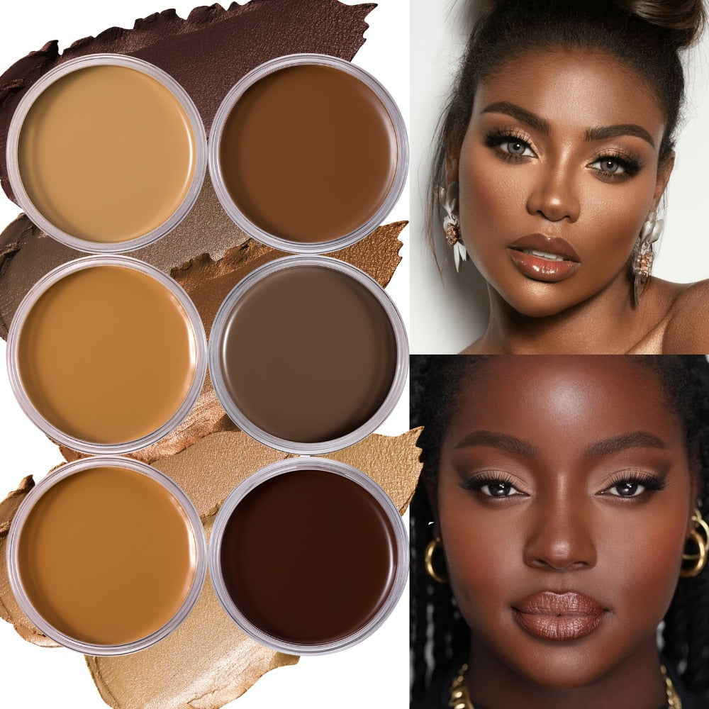 Velvet-Look Cream Foundation in 0.7 oz Round Jar with Six Shade Options from Light to Deep
