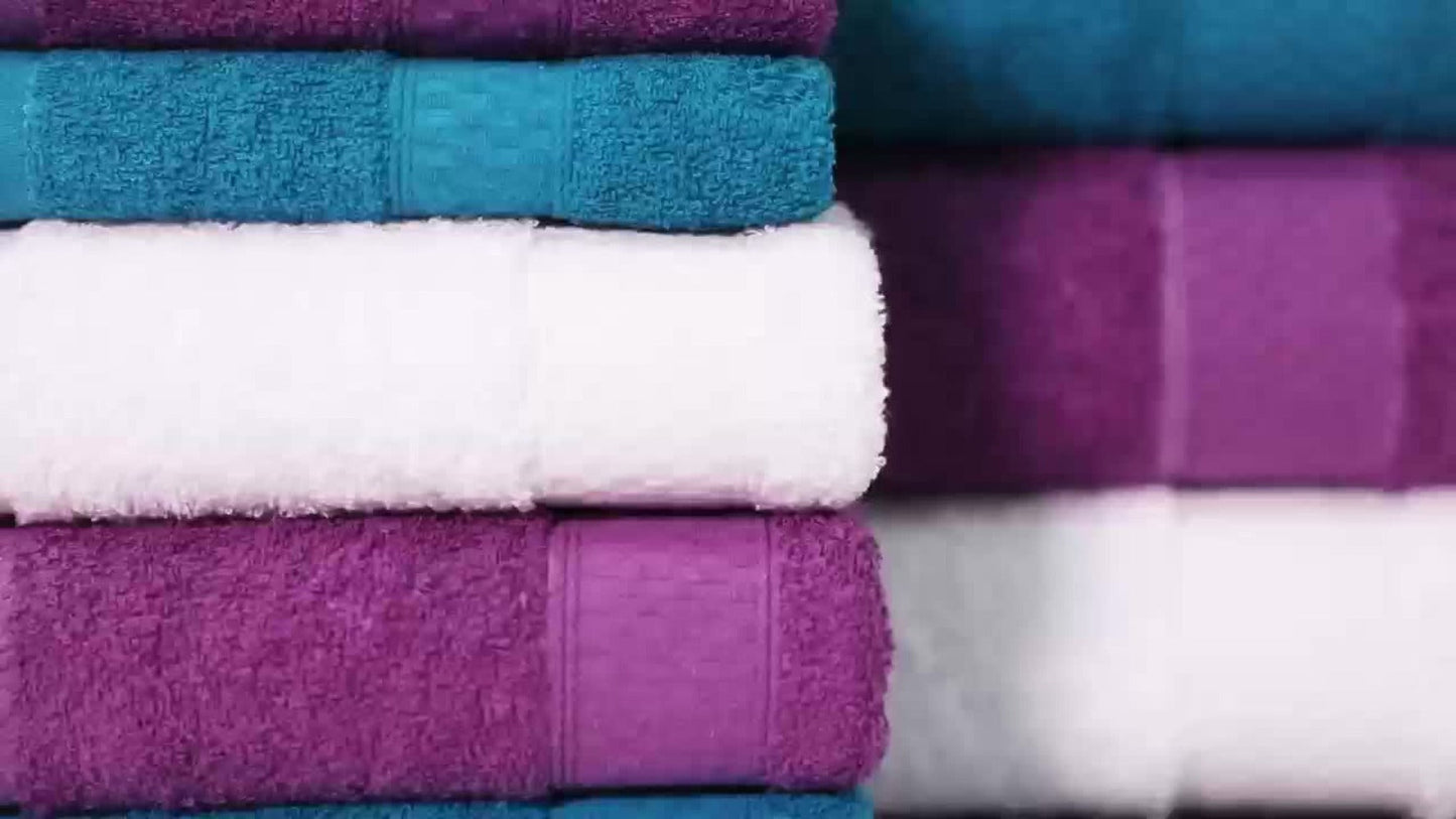 Towel Set 12, 16 or 18 Piece 450GSM Cotton-Blend Bath, Hand and Face Towels in Multiple Colors