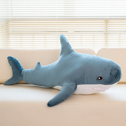 Plush Toy – Jumbo Shark Pillow 24-Inch in Blue, Grey, Blue-Pink or Rainbow Colorways and Ocean Decor