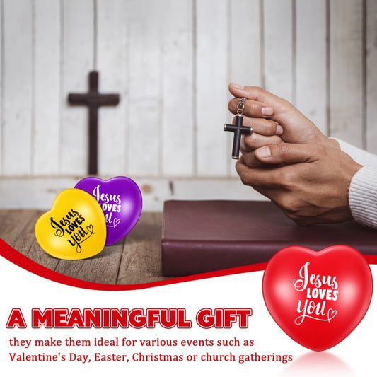 Party Favors Love-Message Balls, 60-Piece Mixed-Color Set in 1.57-Inch Size for Faith Events