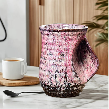 Ceramic Coffee Mug 18 Oz – Vintage Kiln-Fired Hand Warmer Cup with Speckled Glaze – Insulated Large Coffee Cup for Home & Office – Unique Gift for Christmas, Valentine's Day & Holidays