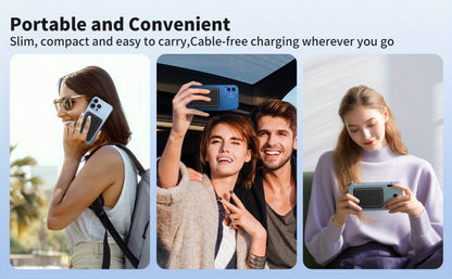 5000mAh-Labeled Magnetic Wireless Power Bank with White Ring Bundle or Blue Upgrade Option