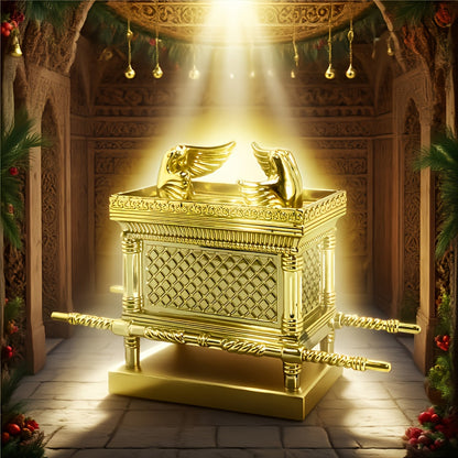 Ark of the Covenant Tabletop Figurine in Medium or Large Sizes with One- or Two-Piece Gold-Tone Options