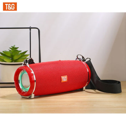TG192 IPX4 Waterproof Portable Bluetooth Speaker Outdoor 2400mAh Rechargeable Wireless Speaker Color-Changing LED Breathing Light for Camping Picnic Party School Sports Family