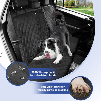 Quilted Car Back Seat Bench Cover in 54- or 60-Inch Widths with Seat-Belt Openings and Non-Slip Backing