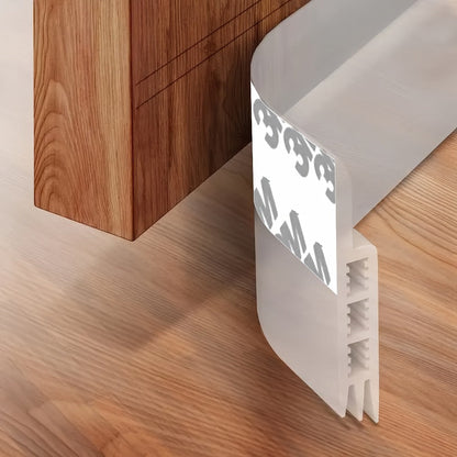 39-Inch Three-Layer Silicone Door Draft Stopper with Adhesive Backing in White, Black, Brown or Clear