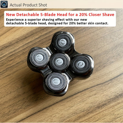 Palm-Size Multi-Rotary Electric Shaver with Display in 5D, 7D and Type A Checkout Styles Pictured