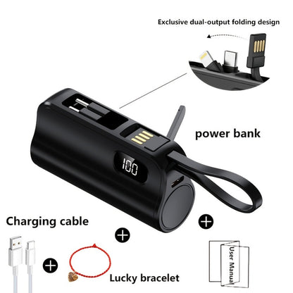 6000mAh Power Bank Gift Set with 22.5W Label, Fold-Out Connectors, Data Cable, Bracelet and Display