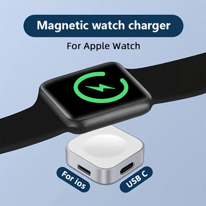 Apple Watch Magnetic Charging Stand with USB-C – Fast Magnetic Charger Dock Compatible with iWatch Ultra Series 9 8 7 6 5 SE 4 3 2 Portable Bedside Desk Charger 6 Colors Red Black Silver Green Blue Rose Gold