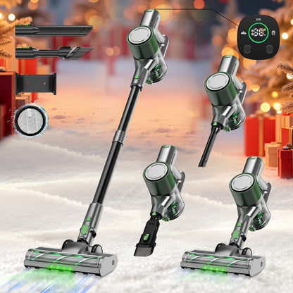 Cordless Stick Vacuum Cleaner 70KPa Brushless Motor 45-Min Runtime Lightweight for Pet Hair Carpet Hard Floor Dust with Cord & Cordless Modes