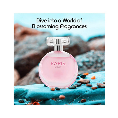 Perfume Paris Women Eau de Parfum 100ml in Round Pink Bottle with Gold Cap & Gift-Ready Box