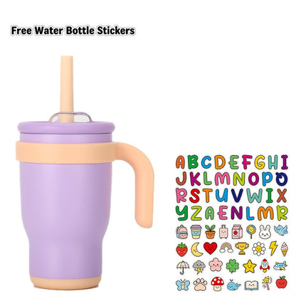 Insulated Tumbler 14oz Stainless Steel with Handle, Straw, Two-Way Lid and Ten Color Options