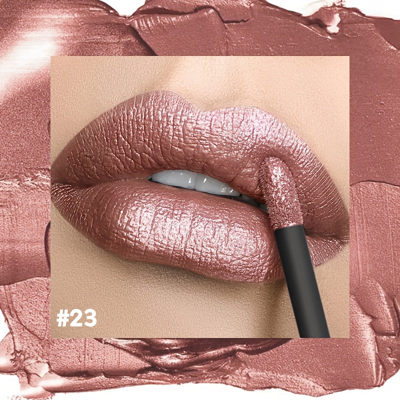 Metallic Shimmer Lip Gloss with Wand Applicator and Eleven Numbered Shade Options from 13 to 24