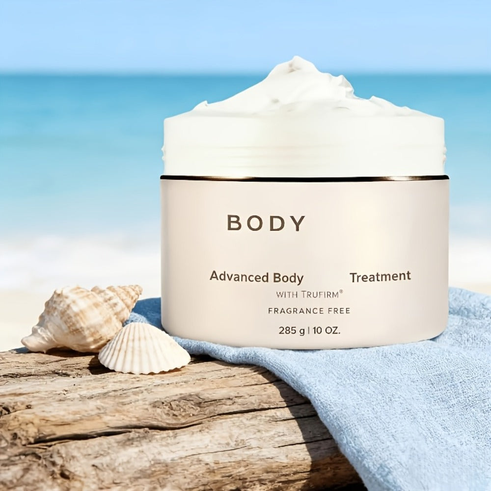 Body Cream TRUFIRM 285g Screw-Top Jar with White Cream Texture for External Shoulder Arm and Body Application