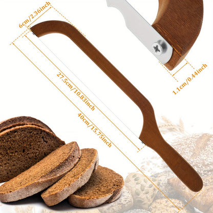 Serrated Bread Knife – 304 Stainless Steel Blade with Bamboo Handle, 15.7" Bread Slicer for Sourdough, Bagels, Baguettes & Homemade Loaves