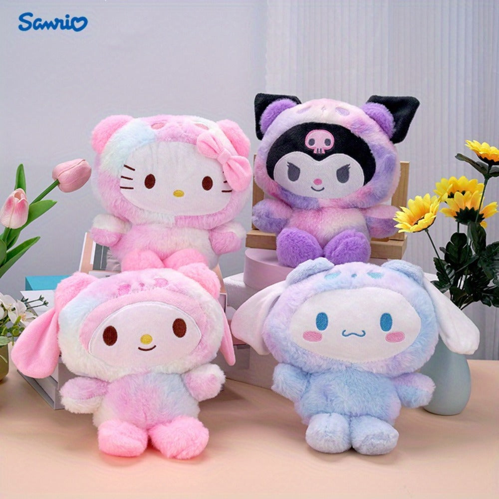 Kuromi Hello Kitty Melody Cinnamoroll Plush Doll – 4 Sanrio Characters Soft Stuffed Animal Kawaii Toy, Cute Anime Gift for Girls Teens Birthday Christmas