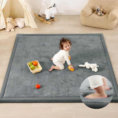 Padded Tatami-Style Area Rug in Six Solid Colors with 50-Inch Square to 79 x 118-Inch Sizes