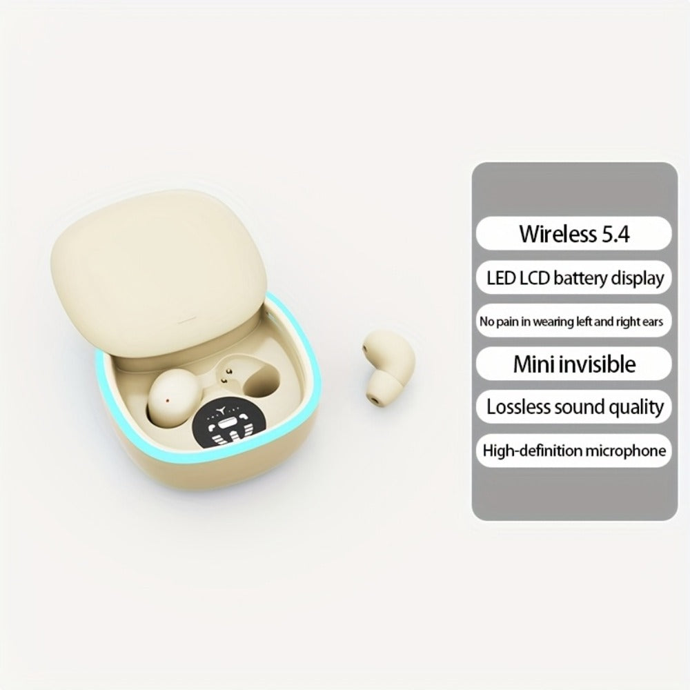 Smallest Invisible Mini Spy Earpiece Wireless, Discreet Low Profile Hidden Earbuds for Small Ear Canals with Microphone Touch Control Type-C, Tiny Micro Headset for Work Study Security Covert Use