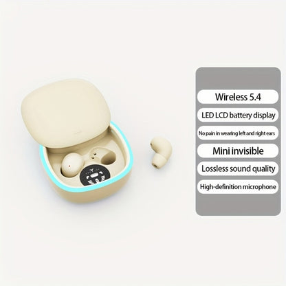 Smallest Invisible Mini Spy Earpiece Wireless, Discreet Low Profile Hidden Earbuds for Small Ear Canals with Microphone Touch Control Type-C, Tiny Micro Headset for Work Study Security Covert Use