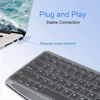 Touchpad Wireless Keyboard 2.4G Dual Mode – Backlit Multimedia Hotkeys, Type-C Rechargeable, All-in-One Remote for Smart TV, Android TV Box, Tablet, PC & Computer | Deep Grey
