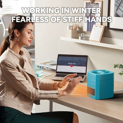 Compact 400W Desktop Heater-Fan with Fold-Top Fan, Three Speed Positions and White or Black Case