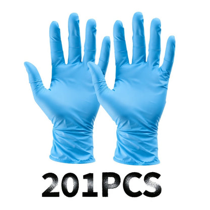 Blue Nitrile Disposable Gloves 5.5 Mil, Bulk Pack 101/201/501/1000 Count, Latex-Free Powder-Free Chemical Resistant Elastic Fit, for Household Cleaning, Tattooing, Painting, Car Washing & Maintenance