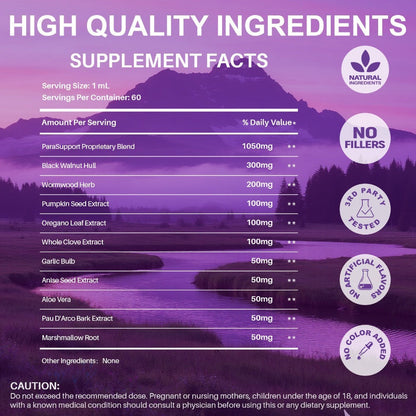 Herbal Supplements with Megneta Label, Black Walnut Clove Garlic Turmeric Pumpkin Seed Oregano Drops