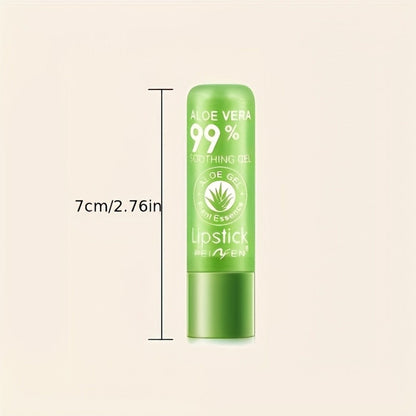 Aloe Vera Magic Lip Balm 6 Pack Green to Pink — Color Changing Temperature-Sensitive Formula, Moisturizing Soothing Natural Tint, Long-Lasting Hydration Lip Care for Women & Girls